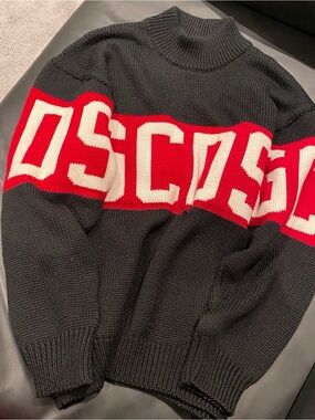 NEW GCDS Classic Black Logo Sweater Knitwear Unisex